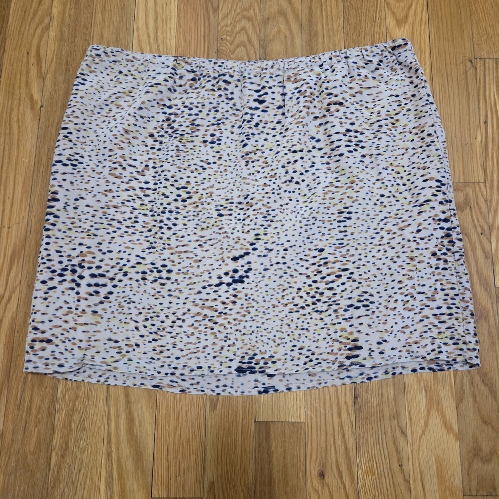 Broadway & Broome Womens 100% Silk Mini Skirt Womens Abstract Dot Print Lined